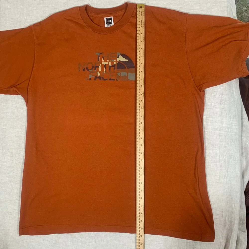 The North Face Graphic T-Shirt‎ Mens XXL Burnt Orange Camo Logo Tee Gorpcore